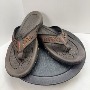 Size 11 Mens Sandals Hobibear Indoor Outdoor Beach Flip Flop Comfort Brown